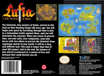 Lufia & the Fortress of Doom (USA) (Beta) box cover back